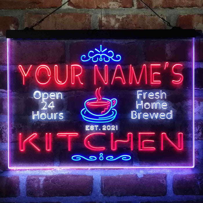Personalized Kitchen Coffee Cup Deluxe App-Enabled 3-Color LED Light Sign - Way Up Gifts