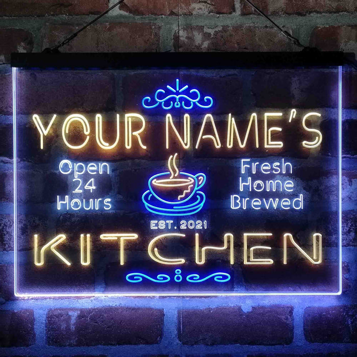 Personalized Kitchen Coffee Cup Deluxe App-Enabled 3-Color LED Light Sign - Way Up Gifts