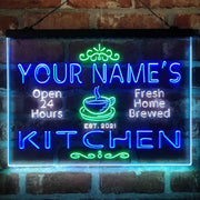 Personalized Kitchen Coffee Cup Deluxe App-Enabled 3-Color LED Light Sign - LED Gift Works
