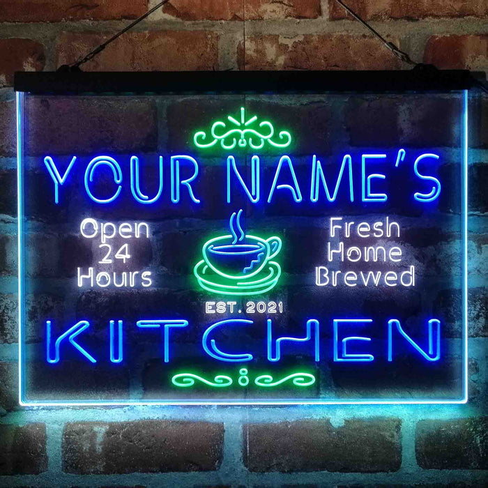 Personalized Kitchen Coffee Cup Deluxe App-Enabled 3-Color LED Light Sign - Way Up Gifts