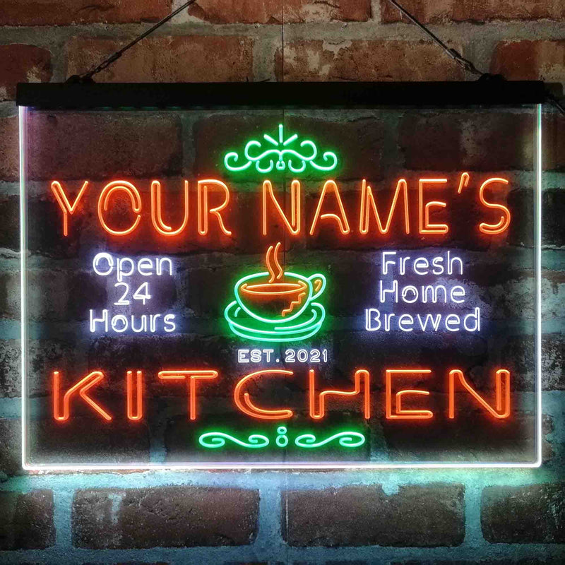 Personalized Kitchen Coffee Cup Deluxe App-Enabled 3-Color LED Light Sign - LED Gift Works