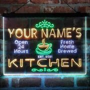 Personalized Kitchen Coffee Cup Deluxe App-Enabled 3-Color LED Light Sign - LED Gift Works