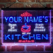 Personalized Kitchen Coffee Cup Deluxe App-Enabled 3-Color LED Light Sign - LED Gift Works