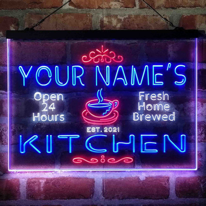 Personalized Kitchen Coffee Cup Deluxe App-Enabled 3-Color LED Light Sign - Way Up Gifts