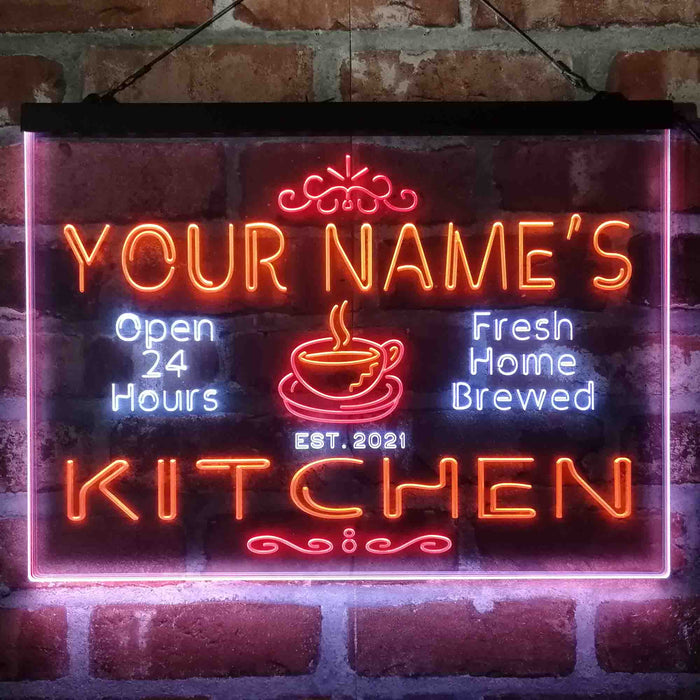 Personalized Kitchen Coffee Cup Deluxe App-Enabled 3-Color LED Light Sign - Way Up Gifts