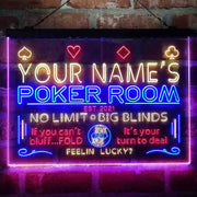 Personalized Poker Room Casino Deluxe App-Enabled 3-Color LED Light Sign - LED Gift Works