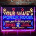 Personalized Poker Room Casino Deluxe App-Enabled 3-Color LED Light Sign - Way Up Gifts