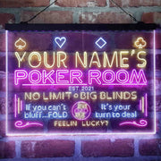 Personalized Poker Room Casino Deluxe App-Enabled 3-Color LED Light Sign - LED Gift Works