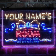 Personalized Girl Kid Bedroom Deluxe App-Enabled 3-Color LED Light Sign - LED Gift Works