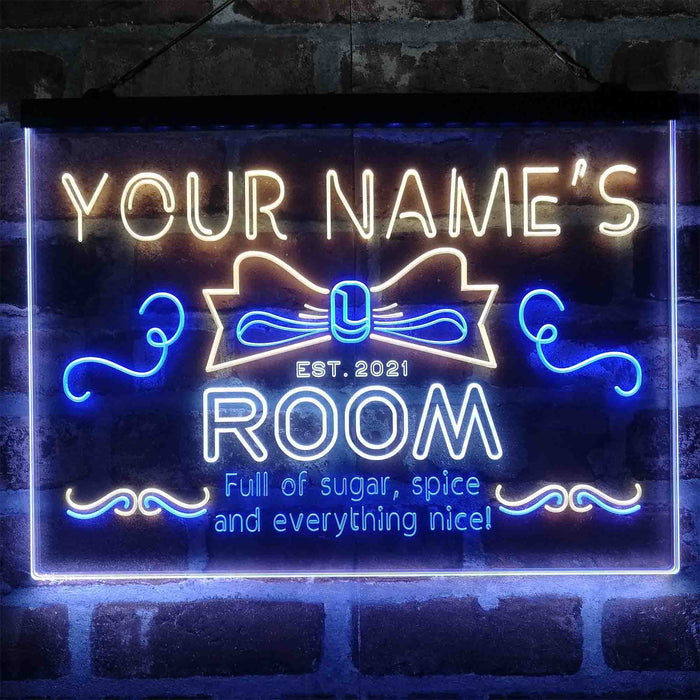 Personalized Girl Kid Bedroom Deluxe App-Enabled 3-Color LED Light Sign - Way Up Gifts