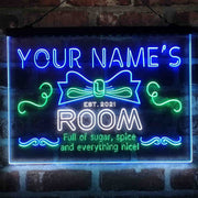 Personalized Girl Kid Bedroom Deluxe App-Enabled 3-Color LED Light Sign - LED Gift Works