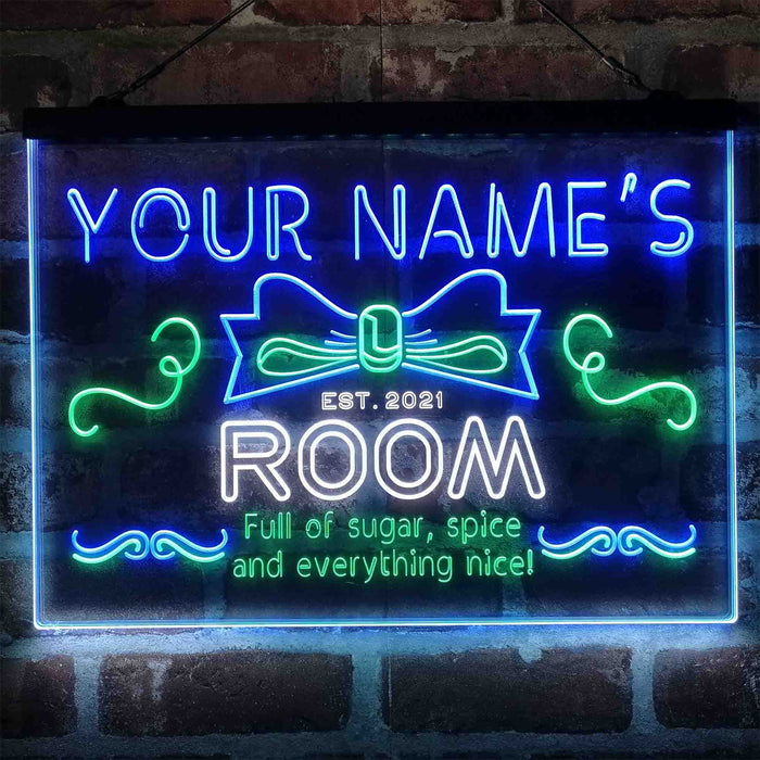 Personalized Girl Kid Bedroom Deluxe App-Enabled 3-Color LED Light Sign - Way Up Gifts