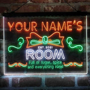 Personalized Girl Kid Bedroom Deluxe App-Enabled 3-Color LED Light Sign - LED Gift Works