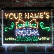 Personalized Girl Kid Bedroom Deluxe App-Enabled 3-Color LED Light Sign - LED Gift Works