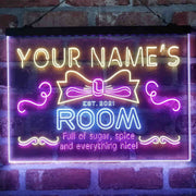 Personalized Girl Kid Bedroom Deluxe App-Enabled 3-Color LED Light Sign - LED Gift Works