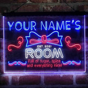 Personalized Girl Kid Bedroom Deluxe App-Enabled 3-Color LED Light Sign - LED Gift Works