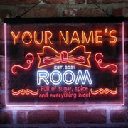 Personalized Girl Kid Bedroom Deluxe App-Enabled 3-Color LED Light Sign - LED Gift Works