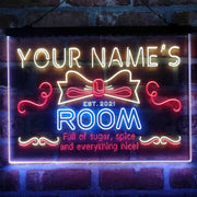 Personalized Girl Kid Bedroom Deluxe App-Enabled 3-Color LED Light Sign - LED Gift Works