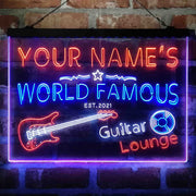 Personalized Guitar Lounge Music Deluxe App-Enabled 3-Color LED Light Sign - LED Gift Works