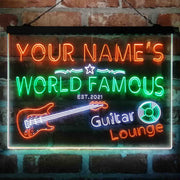 Personalized Guitar Lounge Music Deluxe App-Enabled 3-Color LED Light Sign - LED Gift Works