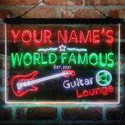 Personalized Guitar Lounge Music Deluxe App-Enabled 3-Color LED Light Sign - LED Gift Works