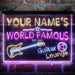 Personalized Guitar Lounge Music Deluxe App-Enabled 3-Color LED Light Sign - Way Up Gifts
