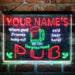 Personalized Neighborhood Pub Deluxe App-Enabled 3-Color LED Light Sign - Way Up Gifts