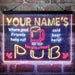 Personalized Neighborhood Pub Deluxe App-Enabled 3-Color LED Light Sign - Way Up Gifts