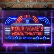 Personalized Home Theater Deluxe App-Enabled 3-Color LED Light Sign - LED Gift Works