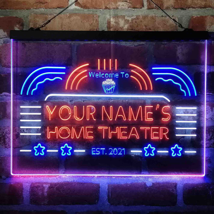 Personalized Home Theater Deluxe App-Enabled 3-Color LED Light Sign - Way Up Gifts