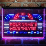 Personalized Home Theater Deluxe App-Enabled 3-Color LED Light Sign - LED Gift Works