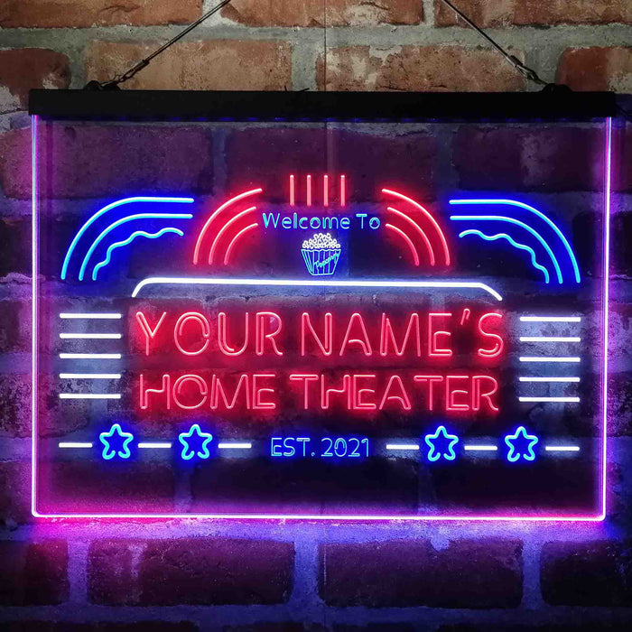 Personalized Home Theater Deluxe App-Enabled 3-Color LED Light Sign - Way Up Gifts