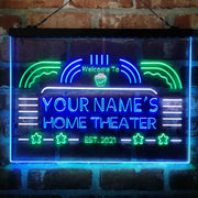 Personalized Home Theater Deluxe App-Enabled 3-Color LED Light Sign - LED Gift Works