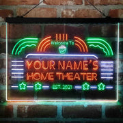 Personalized Home Theater Deluxe App-Enabled 3-Color LED Light Sign - LED Gift Works