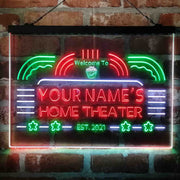Personalized Home Theater Deluxe App-Enabled 3-Color LED Light Sign - LED Gift Works