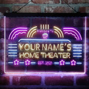 Personalized Home Theater Deluxe App-Enabled 3-Color LED Light Sign - LED Gift Works