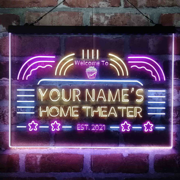 Personalized Home Theater Deluxe App-Enabled 3-Color LED Light Sign - Way Up Gifts