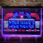 Personalized Home Theater Deluxe App-Enabled 3-Color LED Light Sign - LED Gift Works
