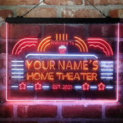 Personalized Home Theater Deluxe App-Enabled 3-Color LED Light Sign - LED Gift Works