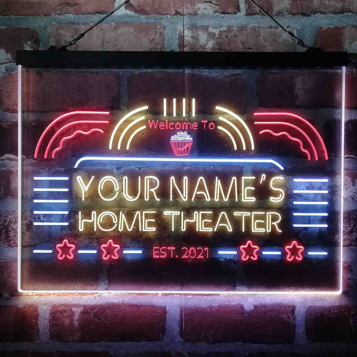 Personalized Home Theater Deluxe App-Enabled 3-Color LED Light Sign - Way Up Gifts