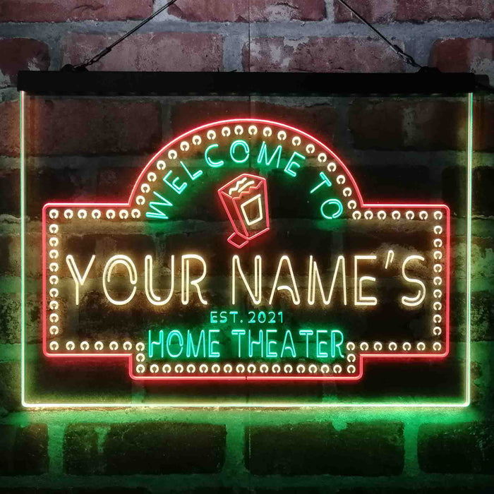 Personalized Home Cinema Deluxe App-Enabled 3-Color LED Light Sign - Way Up Gifts