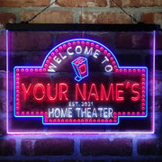 Personalized Home Cinema Deluxe App-Enabled 3-Color LED Light Sign - LED Gift Works
