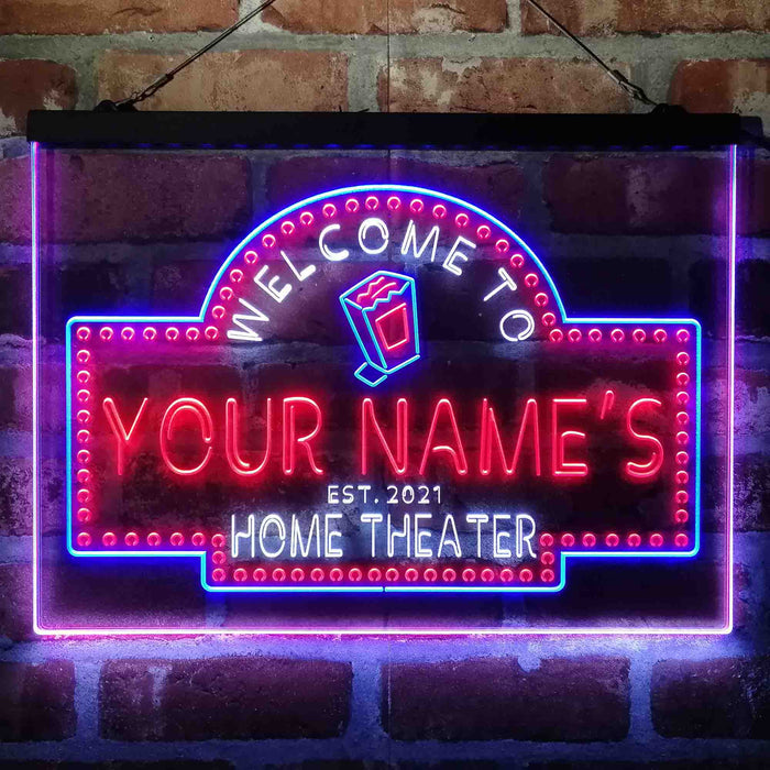 Personalized Home Cinema Deluxe App-Enabled 3-Color LED Light Sign - Way Up Gifts
