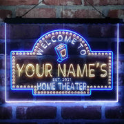 Personalized Home Cinema Deluxe App-Enabled 3-Color LED Light Sign - LED Gift Works