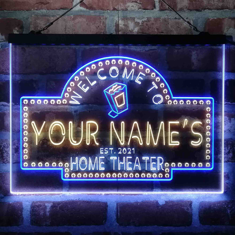 Personalized Home Cinema Deluxe App-Enabled 3-Color LED Light Sign - LED Gift Works