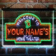 Personalized Home Cinema Deluxe App-Enabled 3-Color LED Light Sign - LED Gift Works