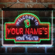 Personalized Home Cinema Deluxe App-Enabled 3-Color LED Light Sign - LED Gift Works