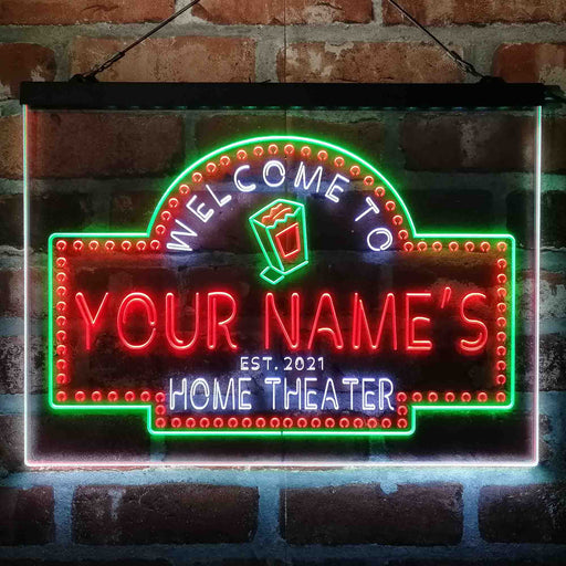 Personalized Home Cinema Deluxe App-Enabled 3-Color LED Light Sign - Way Up Gifts