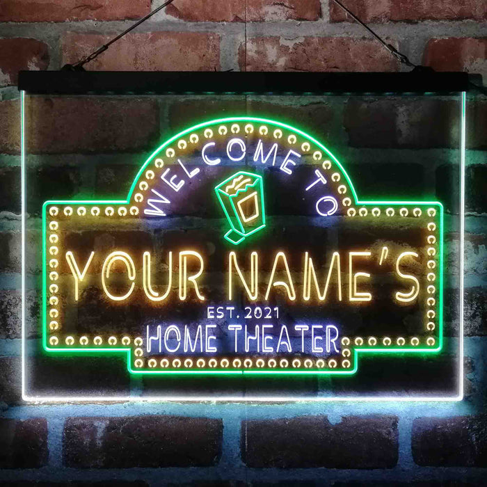 Personalized Home Cinema Deluxe App-Enabled 3-Color LED Light Sign - Way Up Gifts