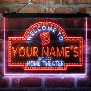 Personalized Home Cinema Deluxe App-Enabled 3-Color LED Light Sign - LED Gift Works
